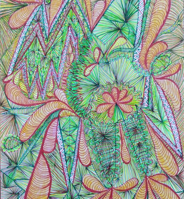 Liliana - Shock Time 21 x 29 cm dibujo,birome de gel sobre papel 2024